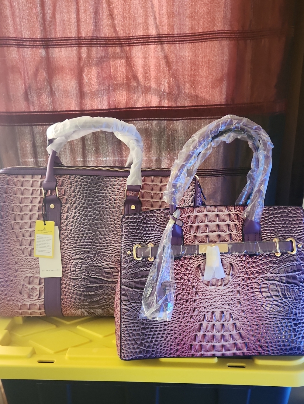 Get The Set Pink & Purple Croc  Bag - Women